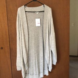 Ivory/Black Marled Long Sweater